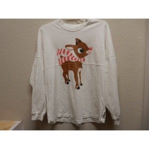 Christmas Rudolph Squad Spirit Jersey Top Sea World sz M Oversized
